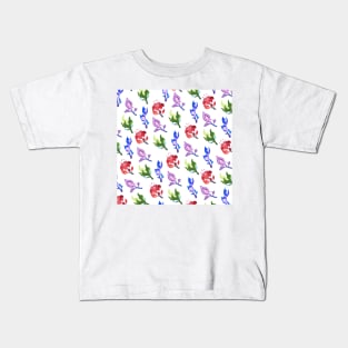 Inazuma Flowers Print (White) Kids T-Shirt